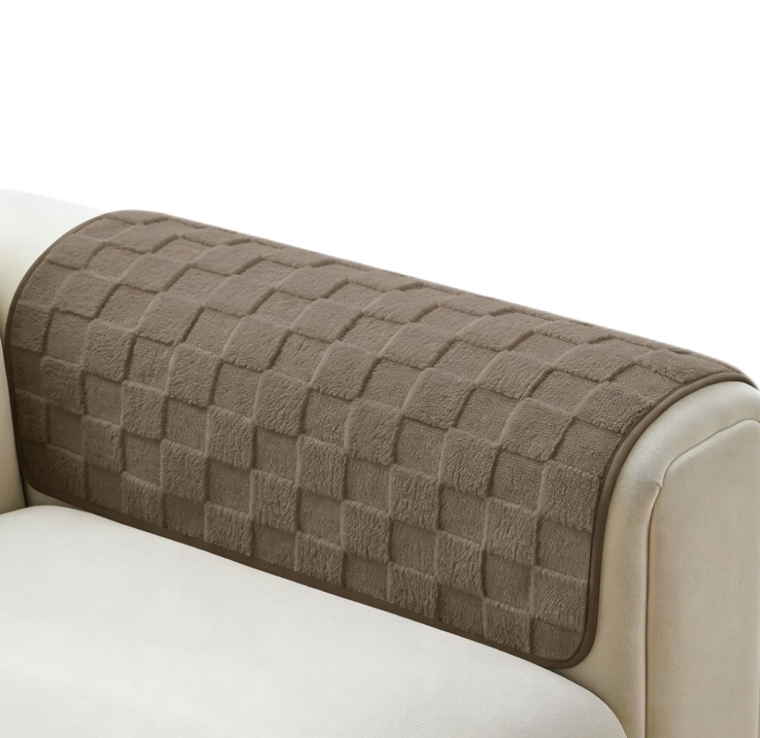 51x51cm Zachte Geruite Katoenfluweel Armleuningbeschermer - Bank armleuningbeschermers - Antislip onderlaag - Wasbare meubelhoes voor bank en fauteuil, kras‑ en vlekbestendig tegen huisdieren - Comfortabele bescherming voor uw woonkamer‑meubels