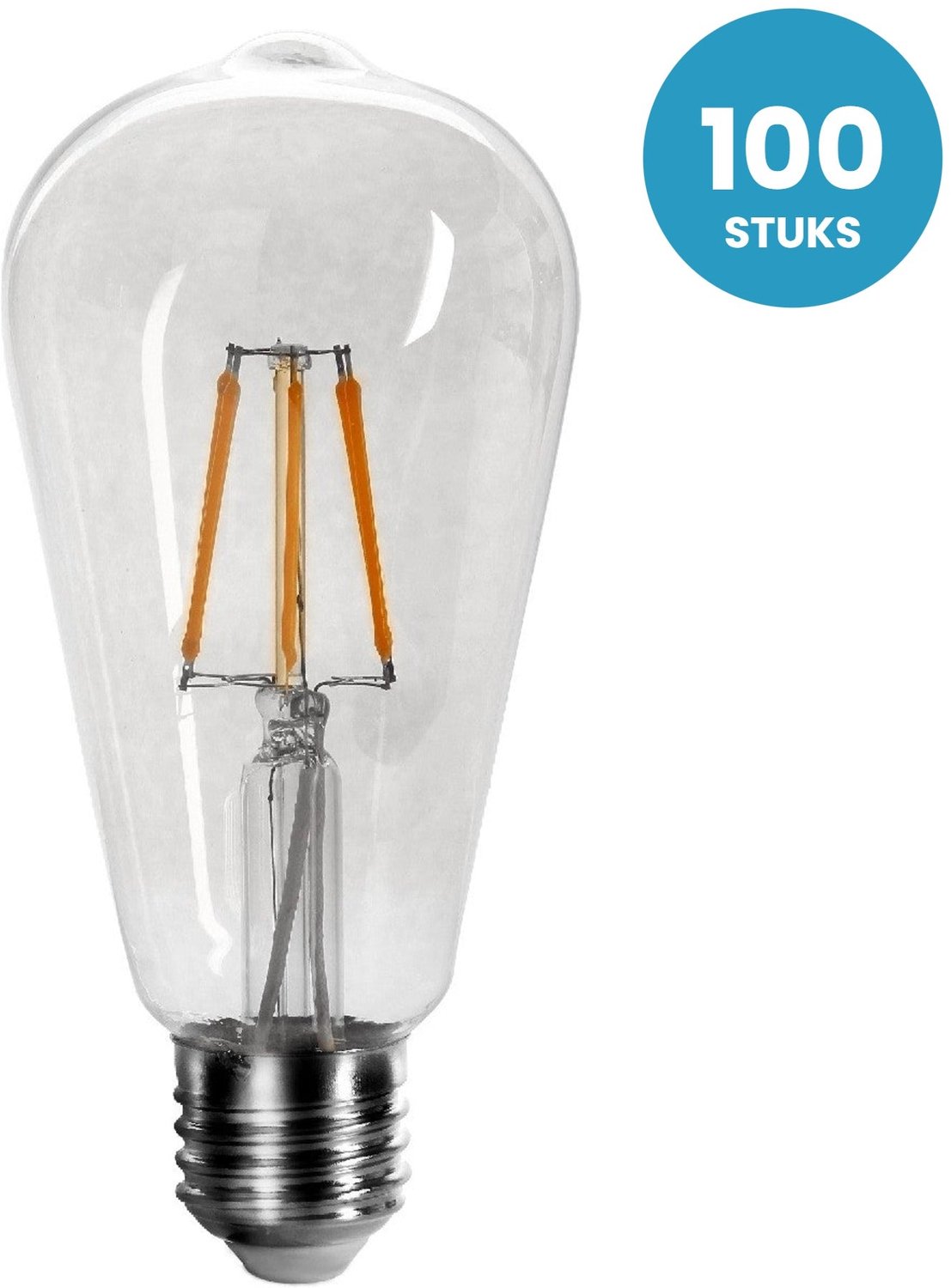 Kooldraadlamp E27 ST64 - LED 6W=60W - 600 Lumen - Clear 2700K - 100 stuks - 230V