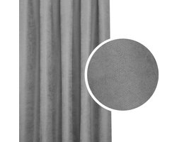 Verduisterende Gordijnstof 230x380cm - Grijs, Velours Structuur