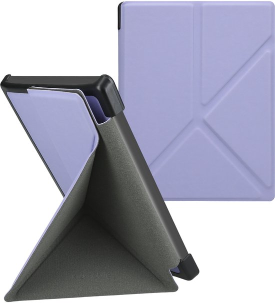 kwmobile e-reader hoesje geschikt voor Kobo Aura Edition 1 hoes - Ereader flip case met standaard - E reader cover van kunstleer - In lavendel — afbeelding 3