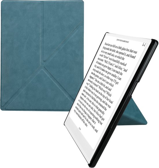 kwmobile e-reader hoesje geschikt voor Pocketbook InkPad One hoes - Ereader flip case met standaard - E reader cover van kunstleer - In petrol — afbeelding 5