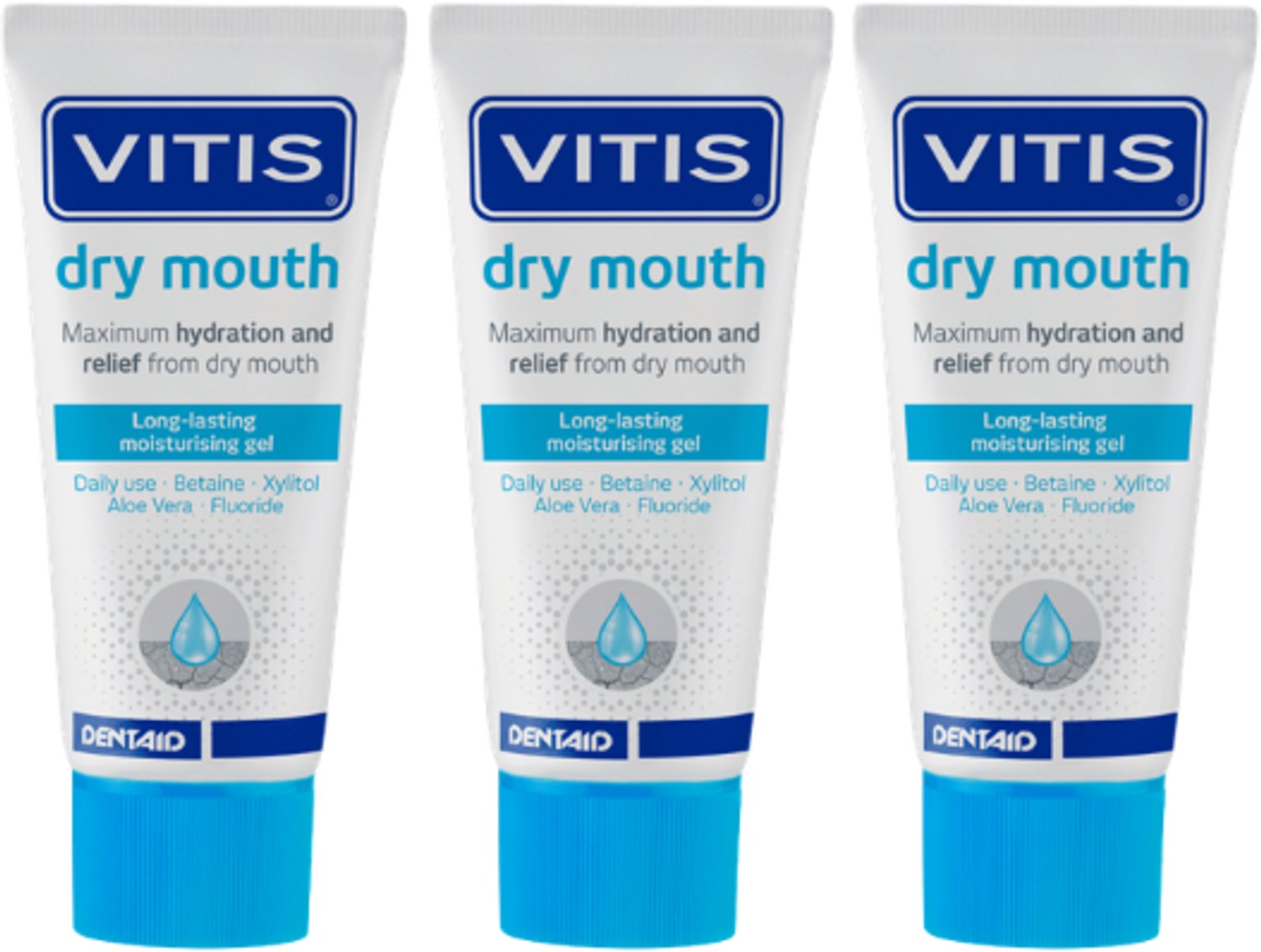 Vitis Droge Mond Mondgel - 3 x 50 ml - Voordeelverpakking