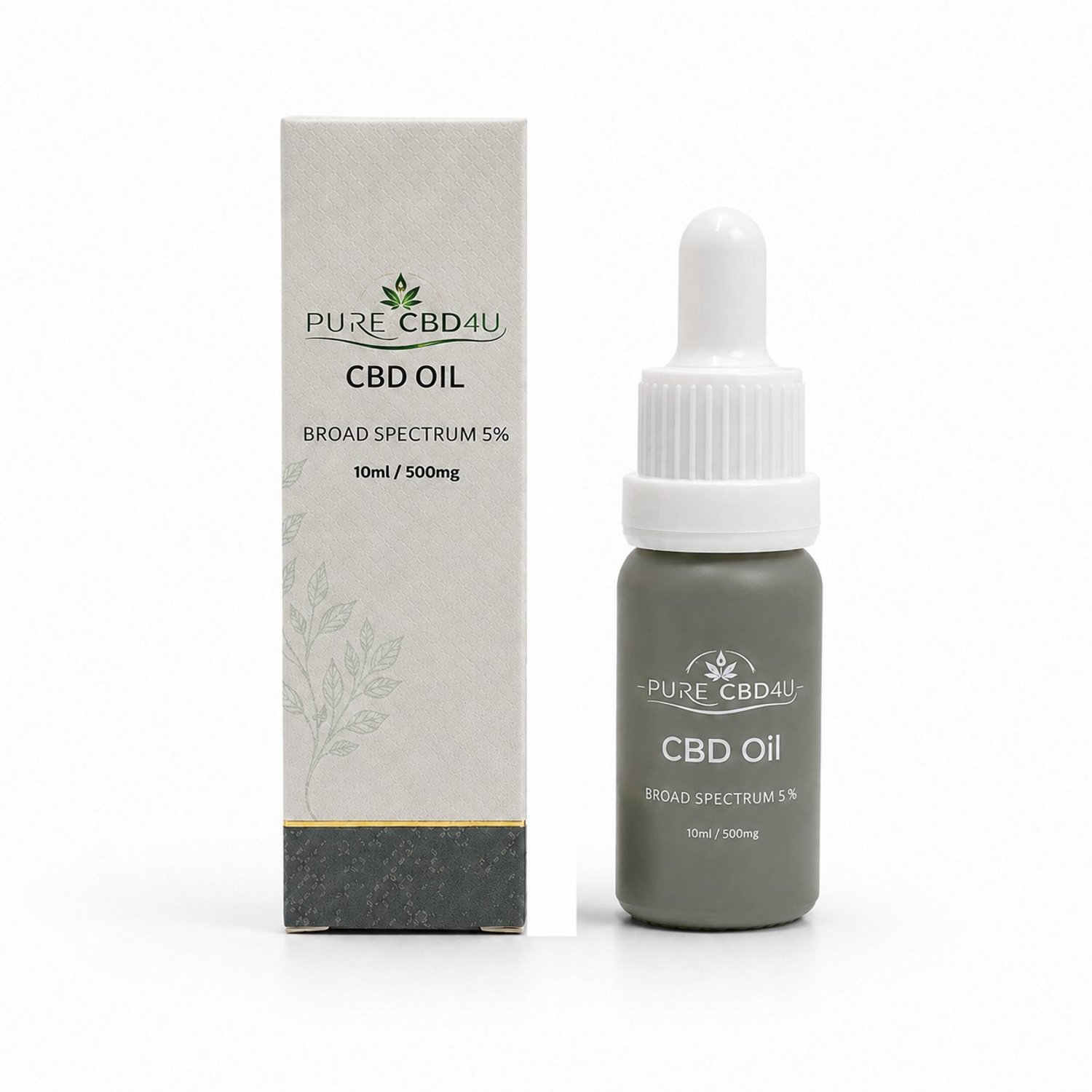PureCBD4U CBD Olie 5% – Broad Spectrum – 0% THC – 500 mg CBD – 10 ml
