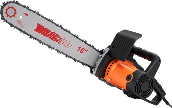 Elektrische Kettingzaag - 16 inch Kettingzaag - Snoeizaag - Takkenzaag - Handzaag - 1600W bekabelde elektrische kettingzaag - voor brandhout - zwart — afbeelding 2