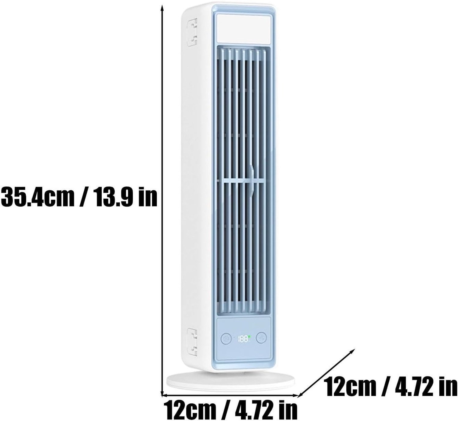 Torenventilator - Bladloze Torenventilator - Stille torenventilator - Ventilator staand - Ventilator - Draagbare - Mobiele Airco Cooler - Bladloos - Draaibaar Ventilator - Met Afstandsbediening - Luchtstroom - Mobiele Airco - Wit – foto 3