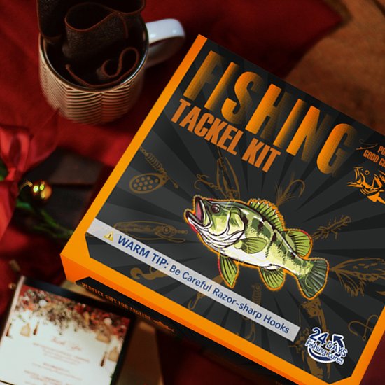 Vissport-verrassingsdoos – Accessoires voor softbaits – Aftelkalender-stijl – Bevat 24 visaccessoires – Realistisch kunstaas in visvorm – Luxe geschenkverpakking – Draagbaar – Geschikt voor het vissen op forel, baars, zalm — afbeelding 5