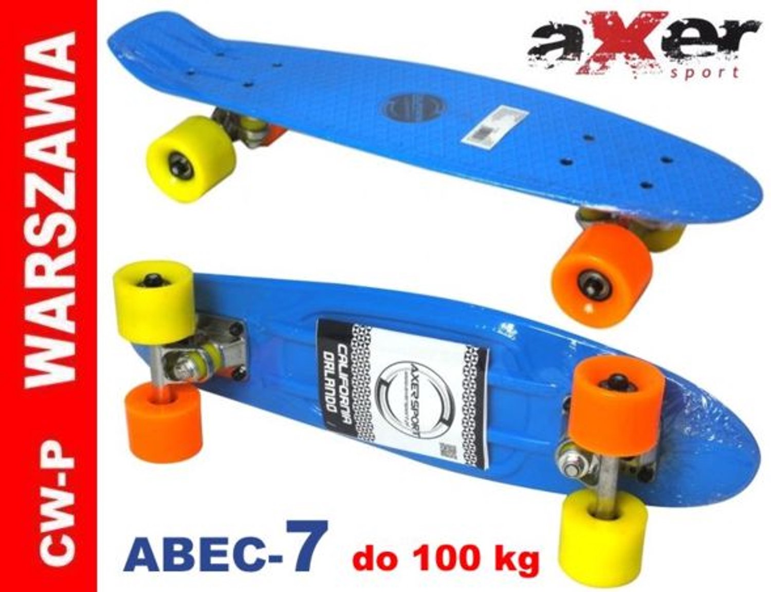 Axer California Skateboard ABEC-7 tot 100kg Blauw