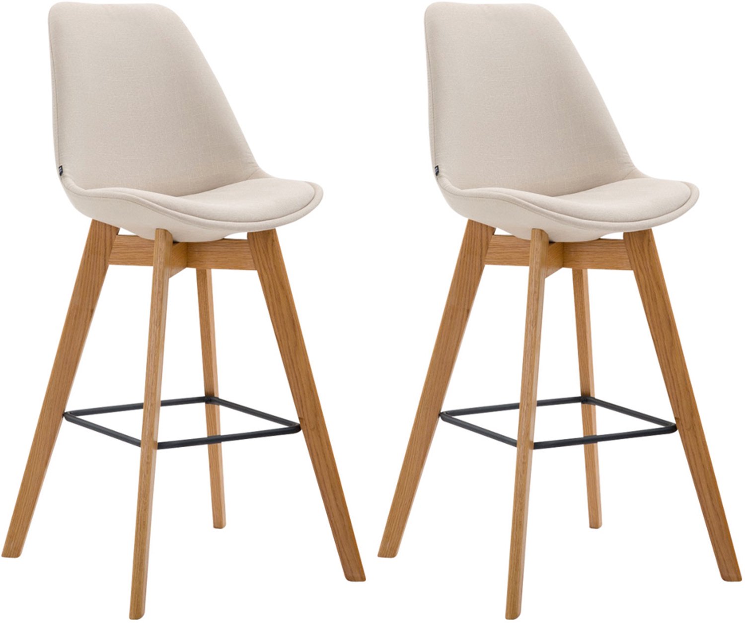 Luxe Comfort Barkruk - Set van 2 - Crème creme natura