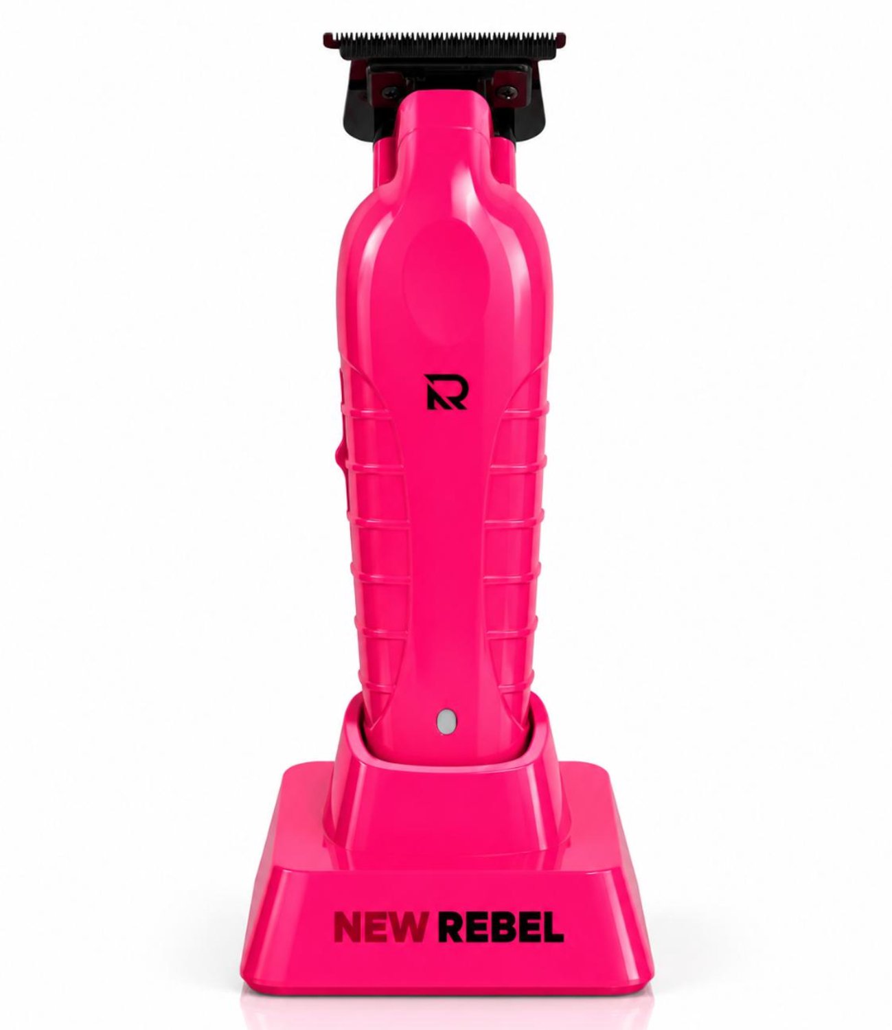 NEW REBEL Professionele Draadloze Trimmer – Baardtrimmer & Tondeuse – T-Blade – 180 Min Gebruik – Oplaadstation – 3 Opzetkammen – USB-C – Roze