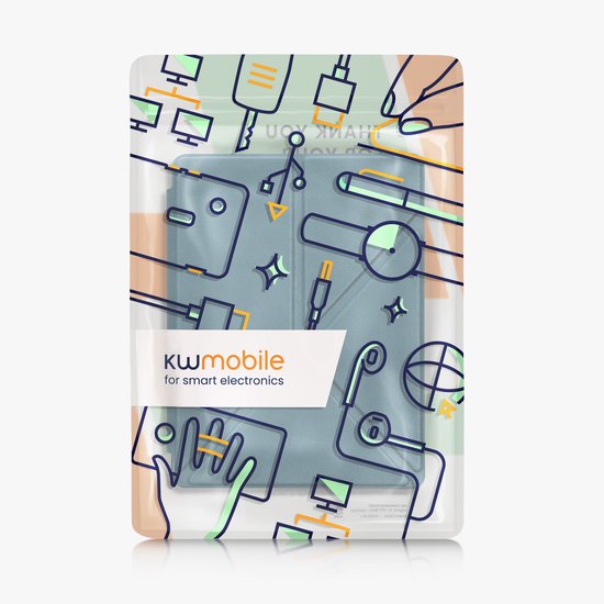 kwmobile e-reader hoesje geschikt voor Kobo Aura H2O Edition 2 hoes - Ereader flip case met standaard - E reader cover van kunstleer - In petrol — afbeelding 3