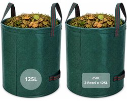 Famanu - Tuinafvalzakken - Opruimen van tuinafval - Scheurvast met 4 handgrepen - Groen 2 stuks