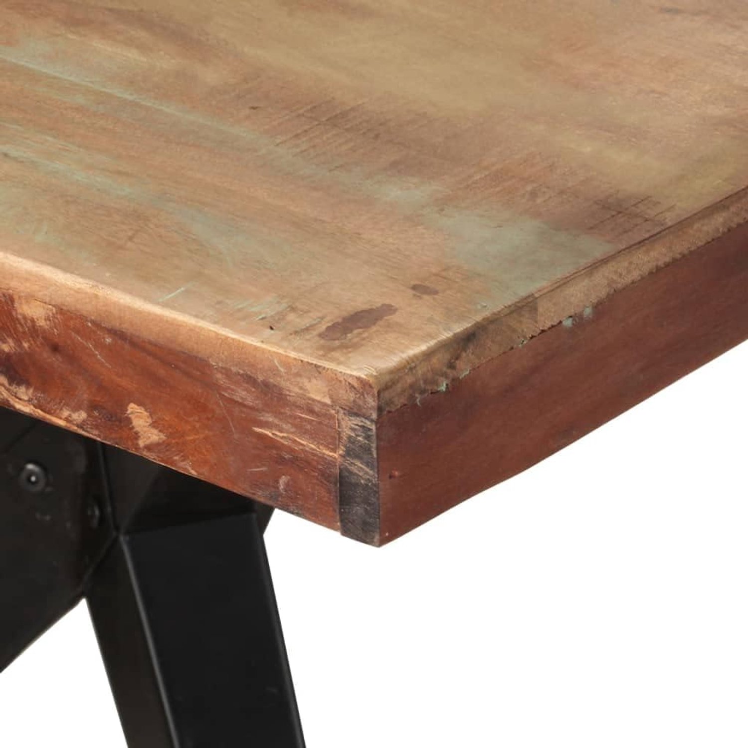 Gerecycled hout Eettafel met stalen frame Multikleur 200x90x76 cm