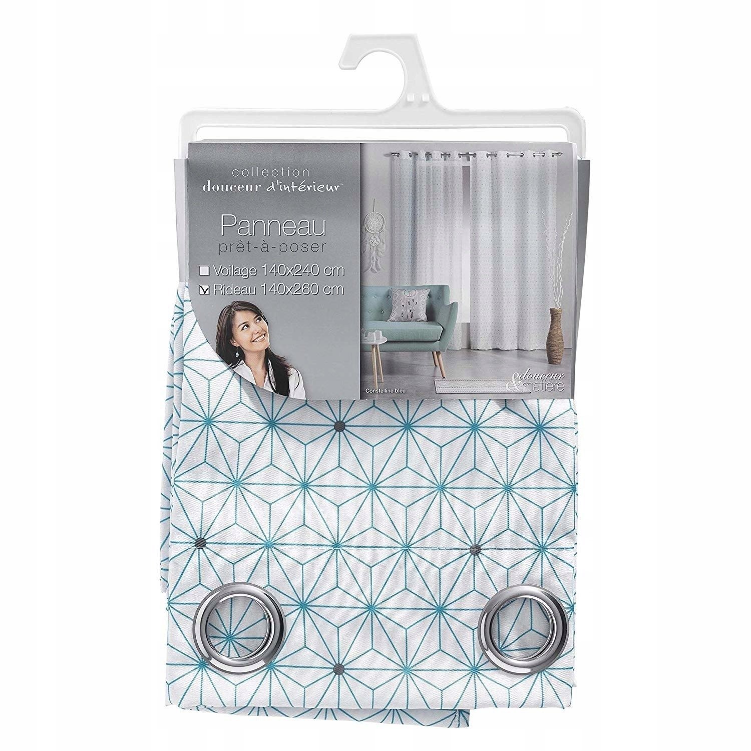 Decoratieve Gordijn voor Woonkamer - 140x260 cm - Blauw Patroon