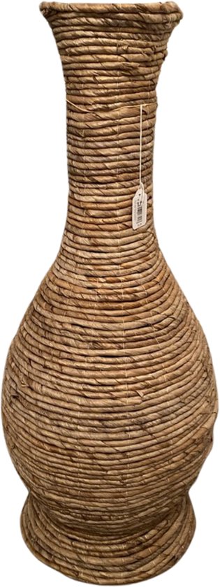 Ohoi Grote Decoratieve Vaas – Naturel Zeegras – Handgemaakt – 70 x 28 cm