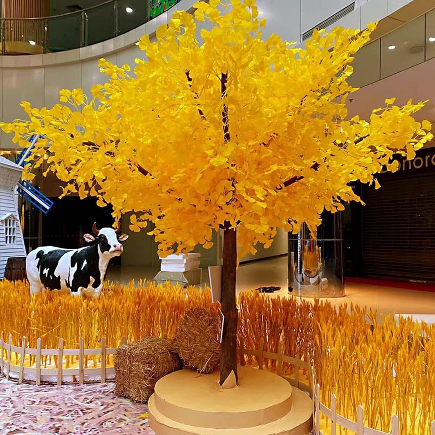 Ginkgo Boom Grootschalige Decoratieve Plant Ginkgo Bladeren Nep Boom Indoor en Outdoor Hall Ginkgo Simulatie Boom
