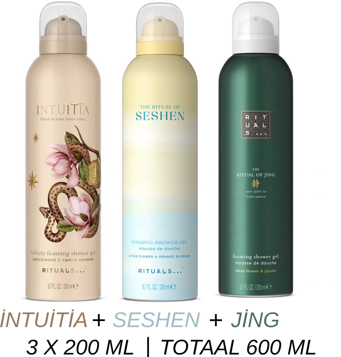 Rituals - Shower Gel Value Set - Intuitia + Seshen + Jing - 3 x Shower Gel 200 ml = 600 ml - Douchegel - Doucheschuim