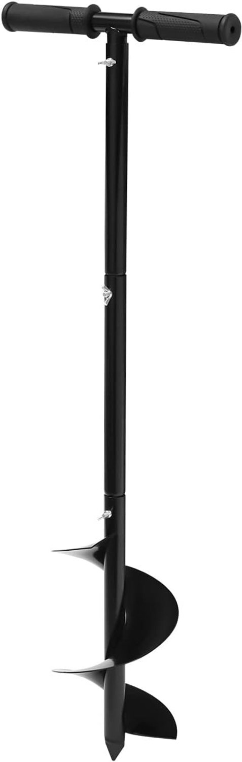 Grondboor met antislip handgreep en handschoenen, Ø 150 mm, in hoogte verstelbaar 85 cm, voor losse aarde, planten- en campinggebruik