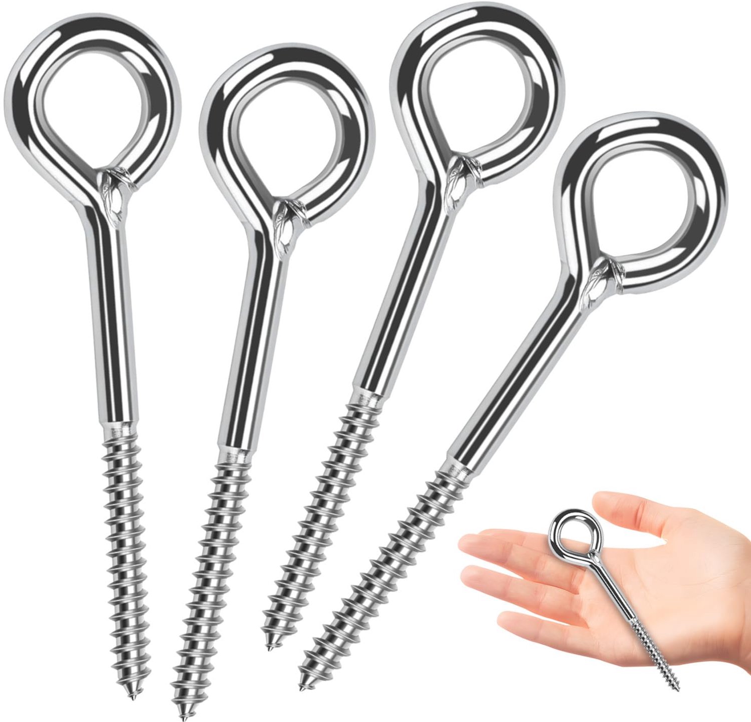 Oogbout M8*90mm roestvrij staal 4Pcs