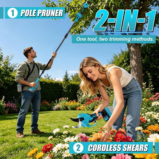 Snoeischaar 2-in-1 telescoopstang voor Makita 18V — afbeelding 3