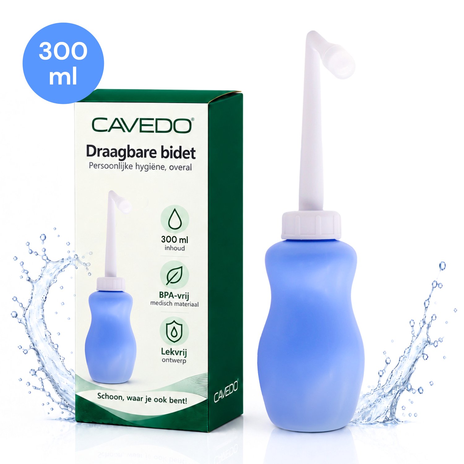 Cavedo® Peri Bottle 300ml - Portable Bidet - Postpartum - Draagbare Vaginale Douche - Perineum Douche - Spoelfles voor Zwangere Vrouw - Reisbidet