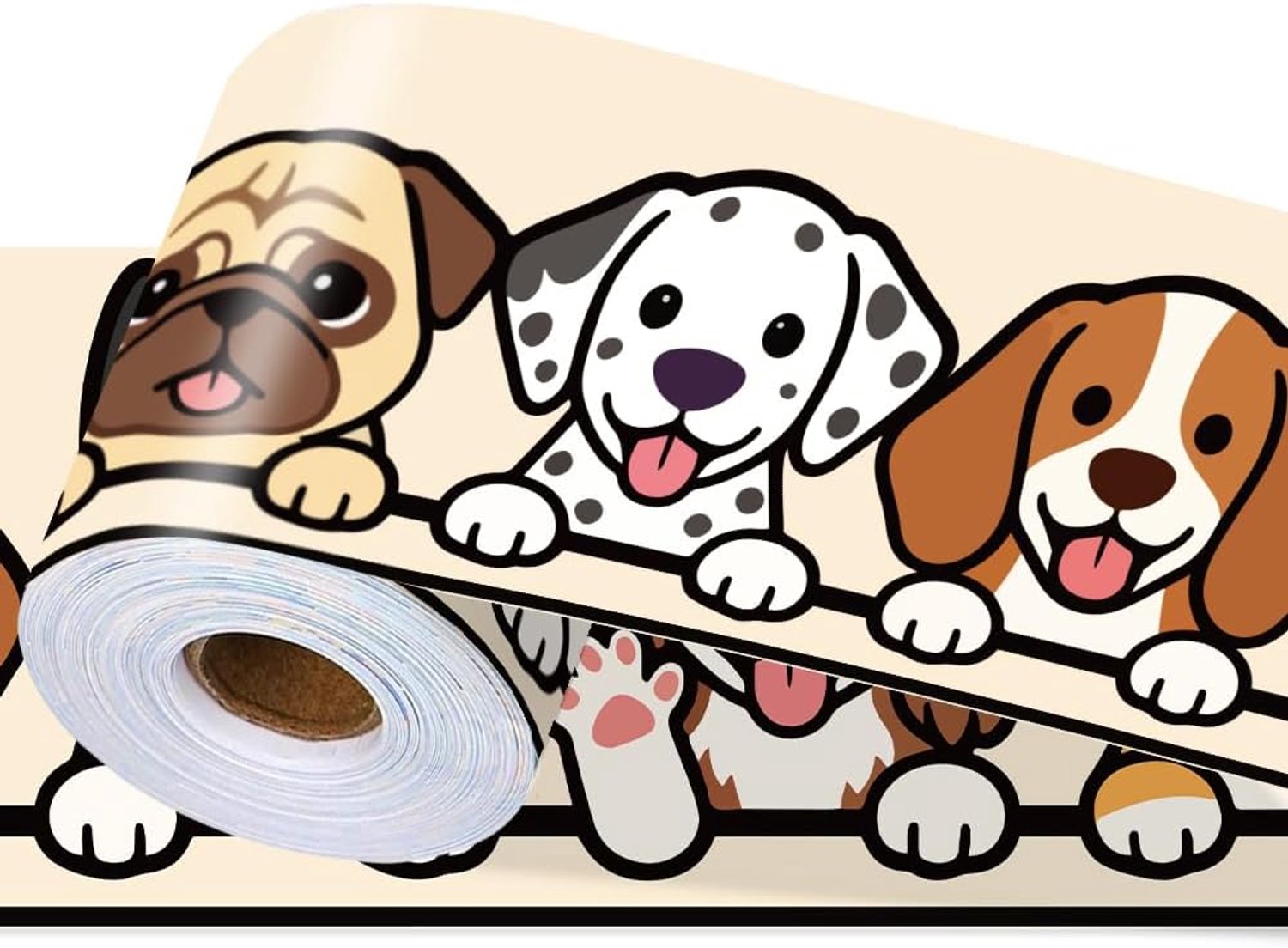 Behangrand voor dieren, zelfklevend, cartoon