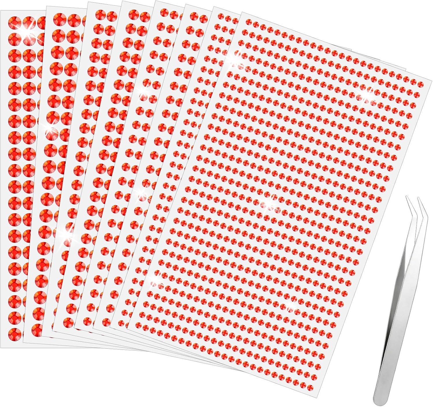 Edelsteenstickers, 8 vellen zelfklevende nagelsteentjes
