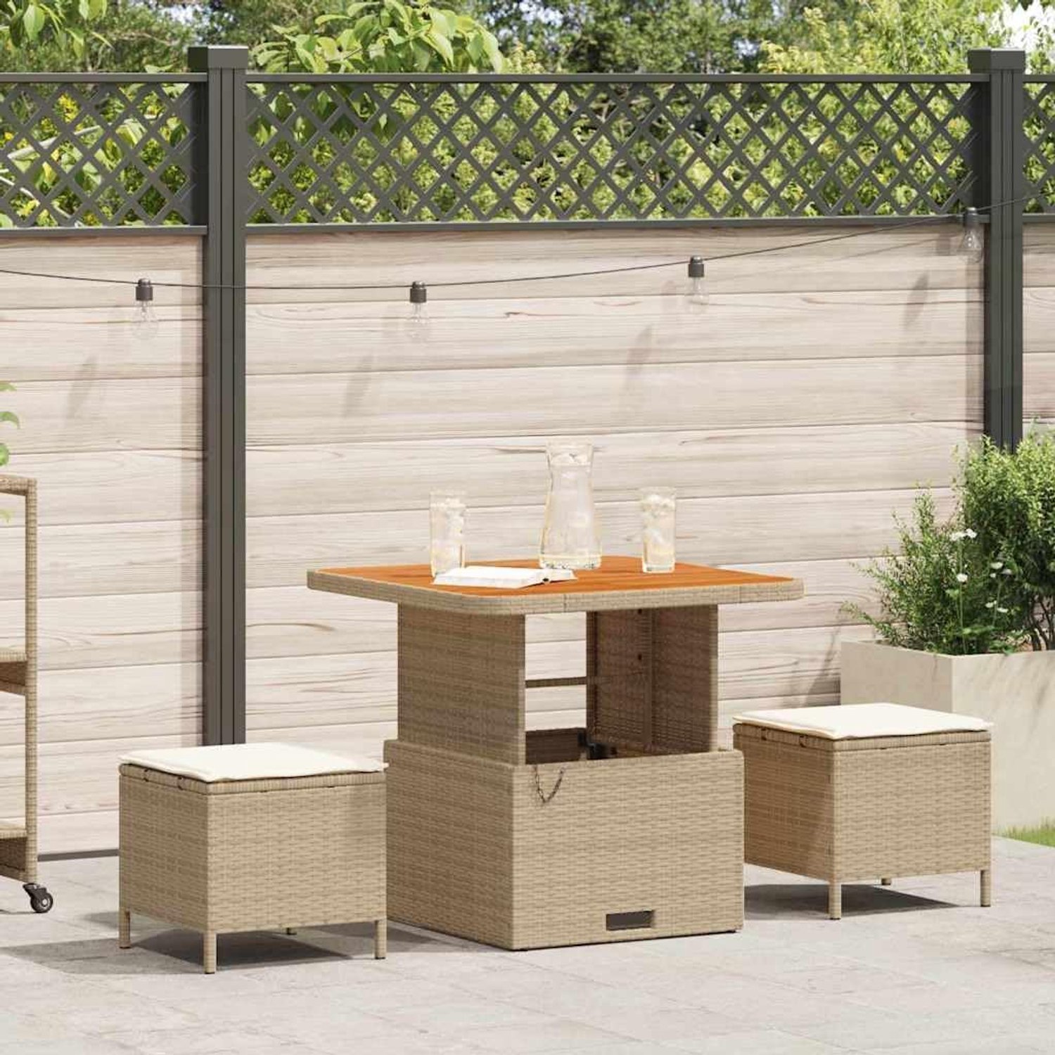Rattan modern terras beige crème 22.2