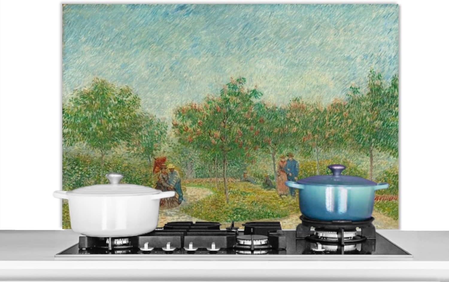Spatscherm Keuken - 100x65 cm - Tuin met geliefden - Vincent van Gogh