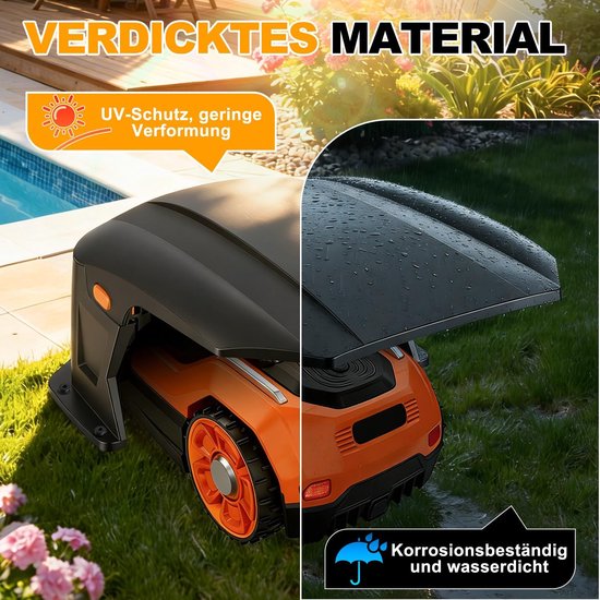 Robotmaaier, garage, compatibele laadstations, beschermende overkapping voor robotmaaier, geen signaalblokkering, uv-bescherming, tegen regen en hagel, geschikt voor de meeste — afbeelding 3