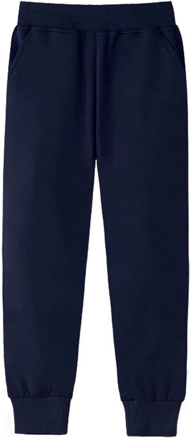 Joggingbroek voor jongens, uniseks, kinderen, meisjes, trainingsbroek, broek, katoen, zwart, blauw
