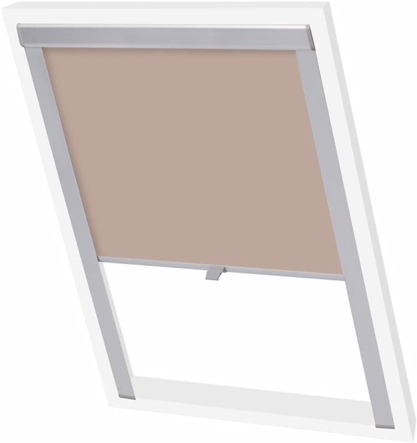 Verduisteringsrolgordijn voor ramen, zijrolgordijn, met klemdragers, thermische bescherming en privacy, beige S08/608