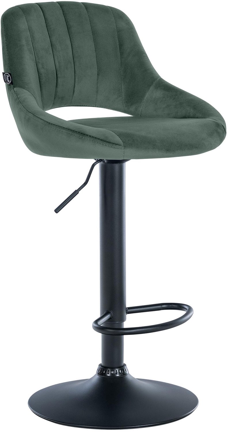 Luxe Comfort Barkruk - Verstelbaar - Fluweel - Groen zwart/groen