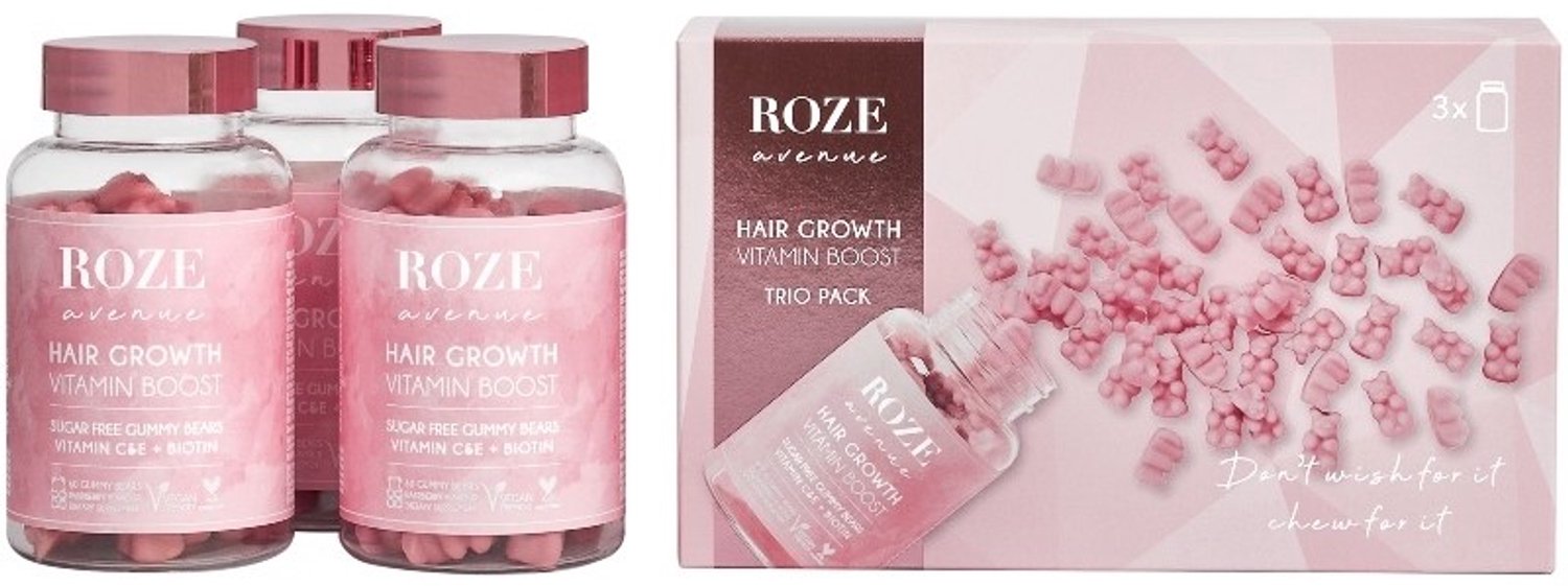 Roze Avenue Hair Growth Vitamin Gummies - set van 3