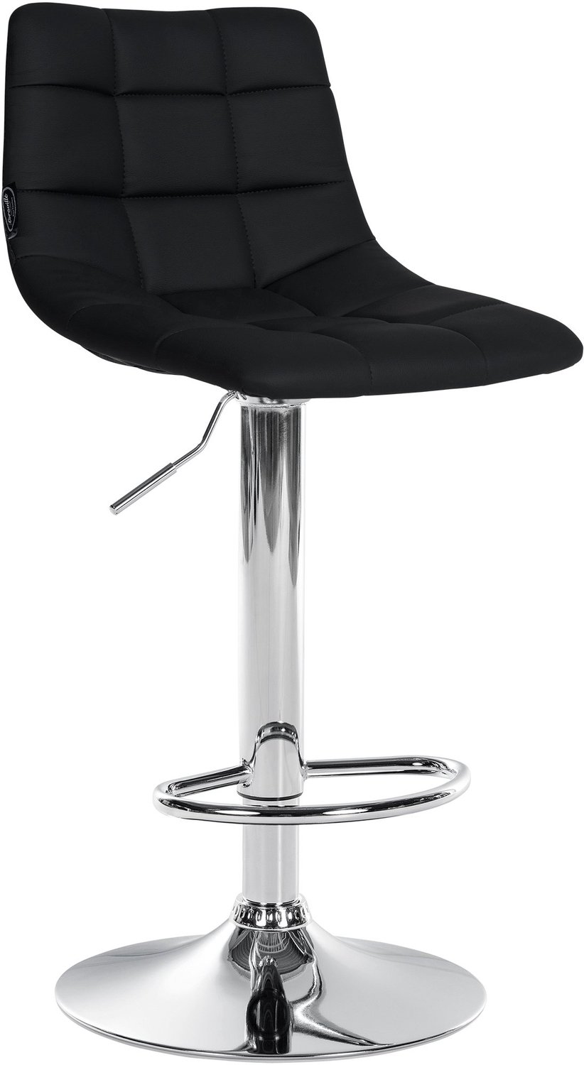 Luxe Comfort Barkruk - Kunstleer - Zwart chroom/zwart
