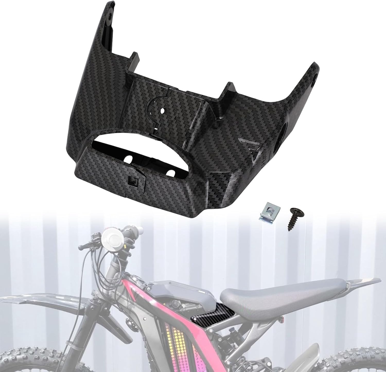 Batterijcompartiment Slotdeksel met Carbon Fiber Patroon voor Surron Light Bee en andere elektrische fietsen