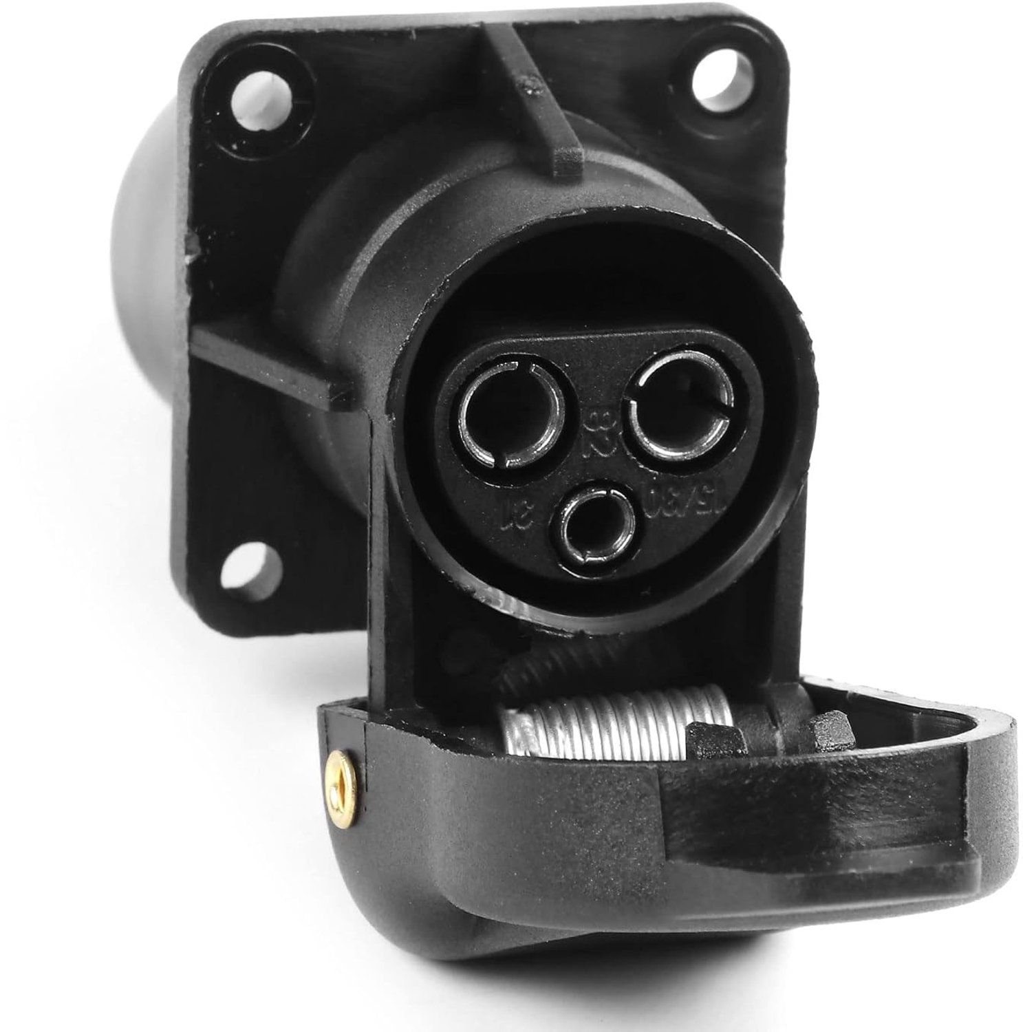 3-Pin Tractor Socket 12V/24V, Waterdichte Trailer Stekker, Standaard DIN 9680.3, Geschikt voor Caravan en Camper Towing