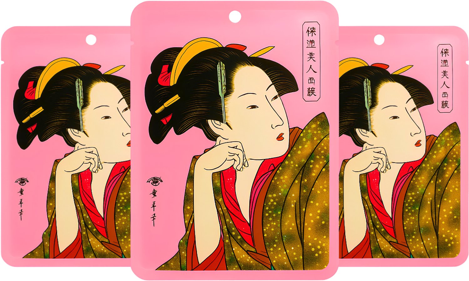 MITOMO Gezichtsmasker Matcha & Camellia - Verfrissend Sheet Mask - Gezichtsverzorging - 3 Stuks