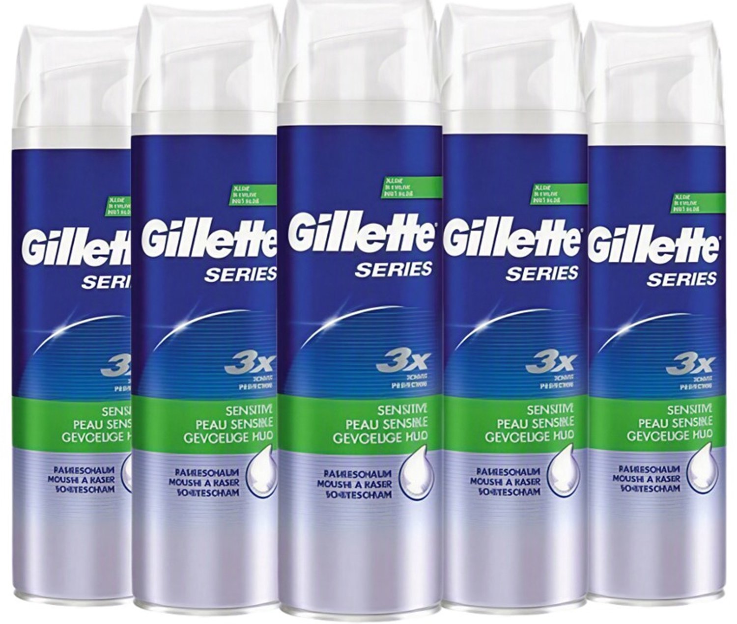 Gillette Series Scheerschuim - Sensitive Aloe Vera - 5 x 250 ml Voordeelverpakking