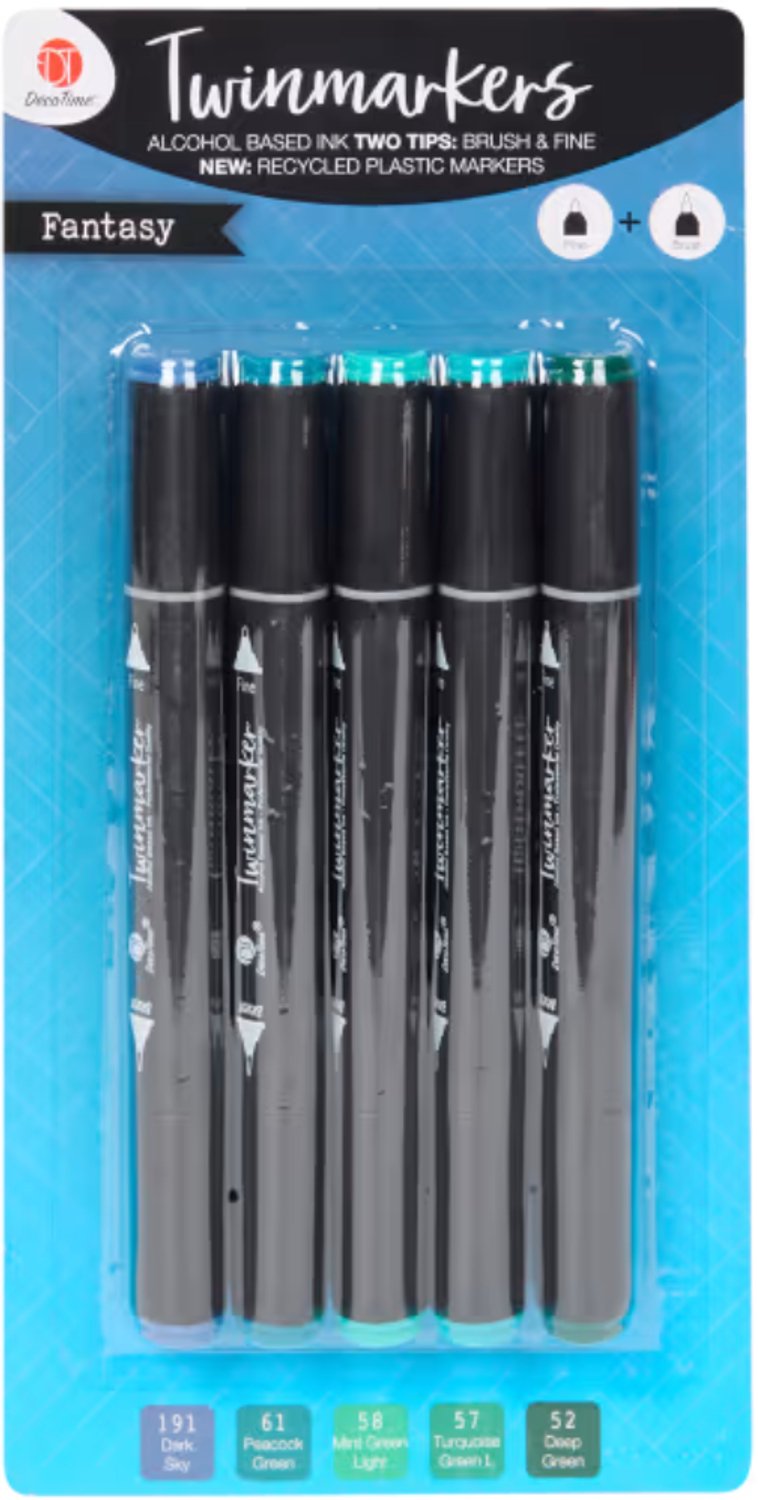 DécoTime alcoholmarkers 5 stuks - Fantasy - Twinmarker