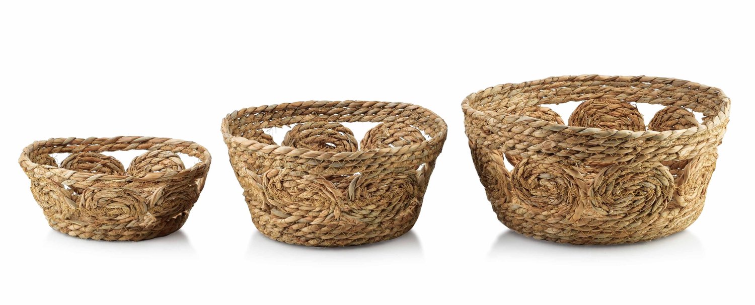 Set van 3 Bali Zeegras Manden - Decoratief & Universeel