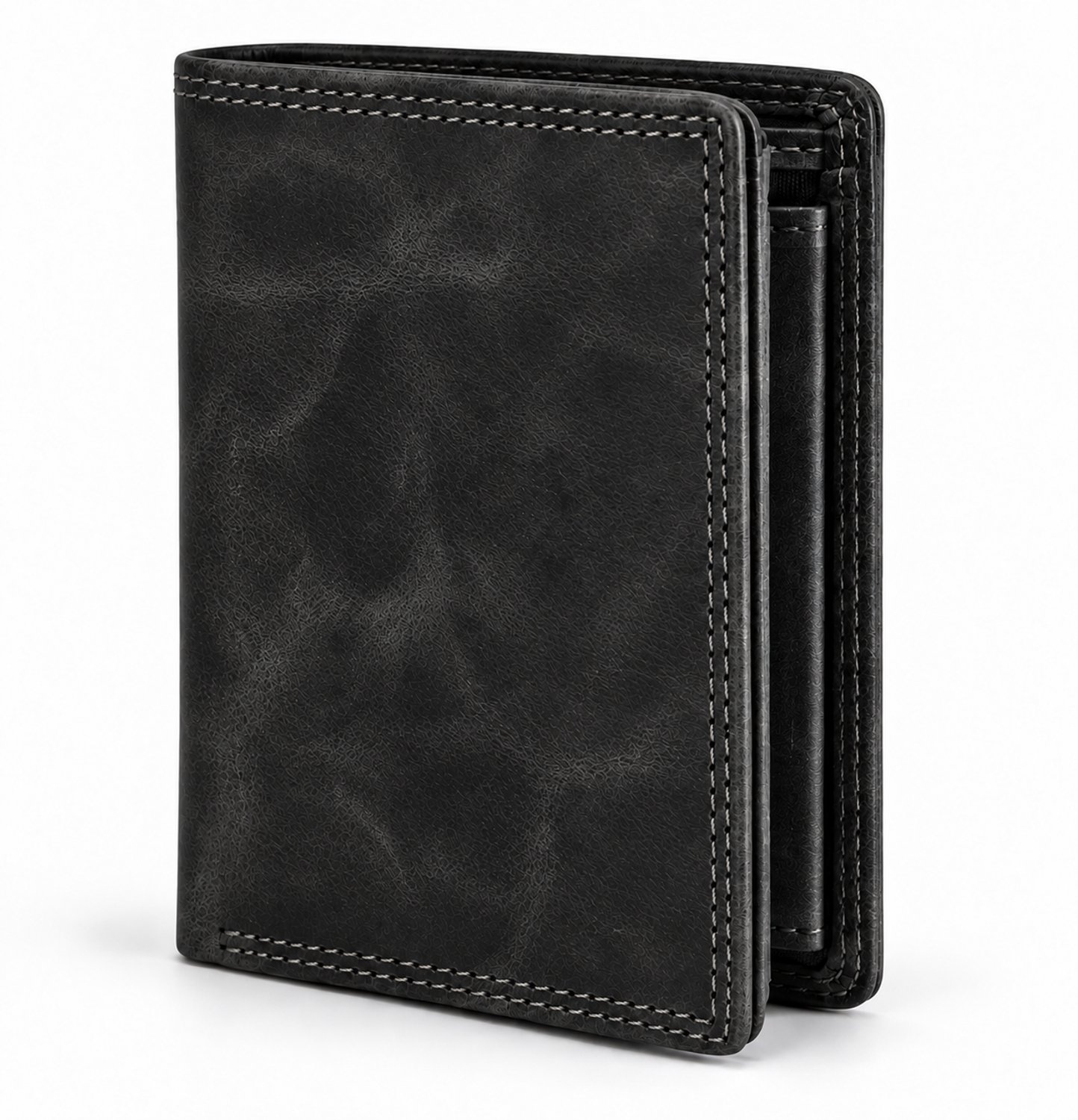 THL Design - Heren Portemonnee - Billfold - Luxe Portefeuille - Hoog Model - Vintage Leer Zwart