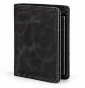 THL Design - Heren Portemonnee - Billfold - Luxe Portefeuille - Hoog Model - Vintage Leer Zwart