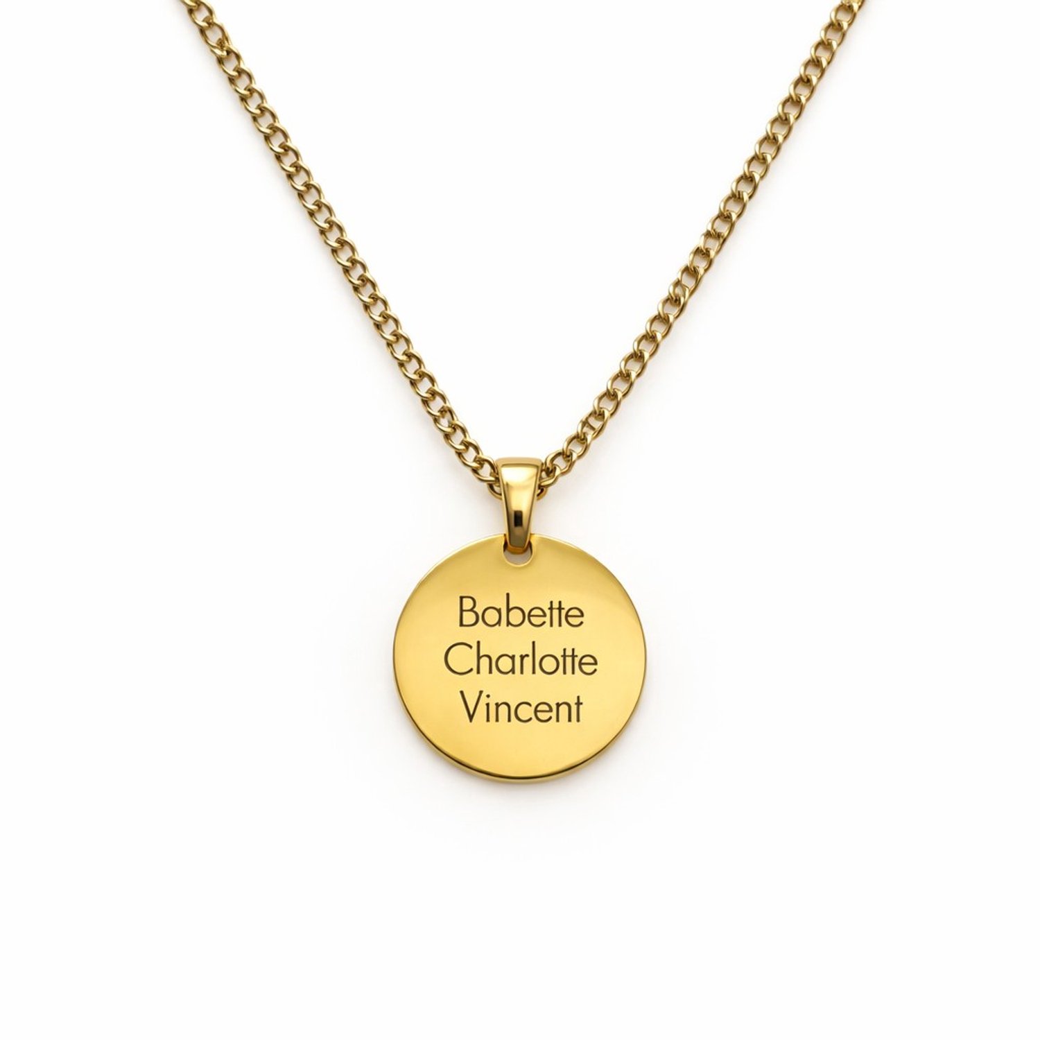 Heren Ketting met Naam Goud