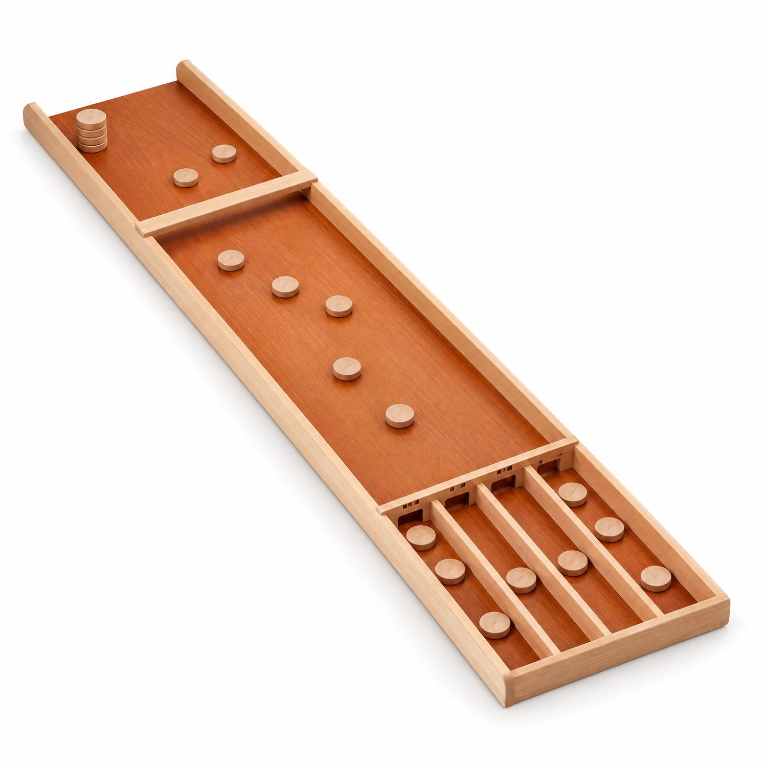 Cheqo® Mini Sjoelbak - Kindersjoelbak - Sjoelbak met 20 Sjoelschijven - Sjoelen - Shuffleboard - Houten Sjoelspel - Houten Bordspel - Gezelschapsspel - Familiespel - Tafelspel - Oudhollands Spel - Behendigheidsspel - Speelgoed voor Kinderen