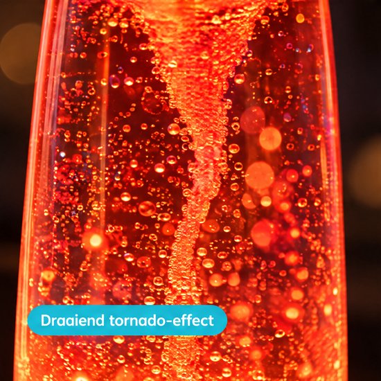 Cheqo® Tornado Lamp Kleurveranderend - Tornado Lavalamp - LED Sfeerlamp - Nachtlampje - LED Tafellamp - Moodlamp - Lamp op USB en Batterijen - Snoezellamp - Kinderlamp - Feestverlichting - Decoratieve Verlichting - Kinderkamer Decoratie — afbeelding 4