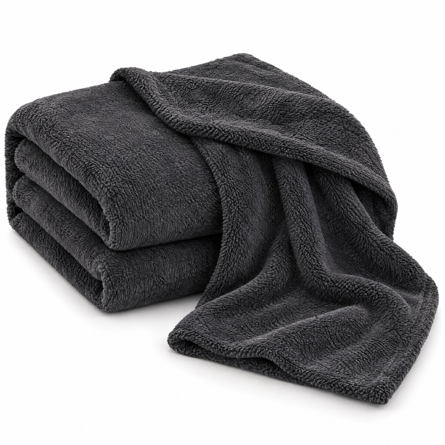 Cheqo Fleece Deken Antraciet - Coral Fleece Plaid - Knuffeldeken - Bankdeken - Woondeken - Warme Deken voor Bank en Bed - Dekentje - Grijze Bankplaid - Omslagdeken - Reisdeken - Kinderdeken - Winterdeken - Bankkleed - Picknickkleed
