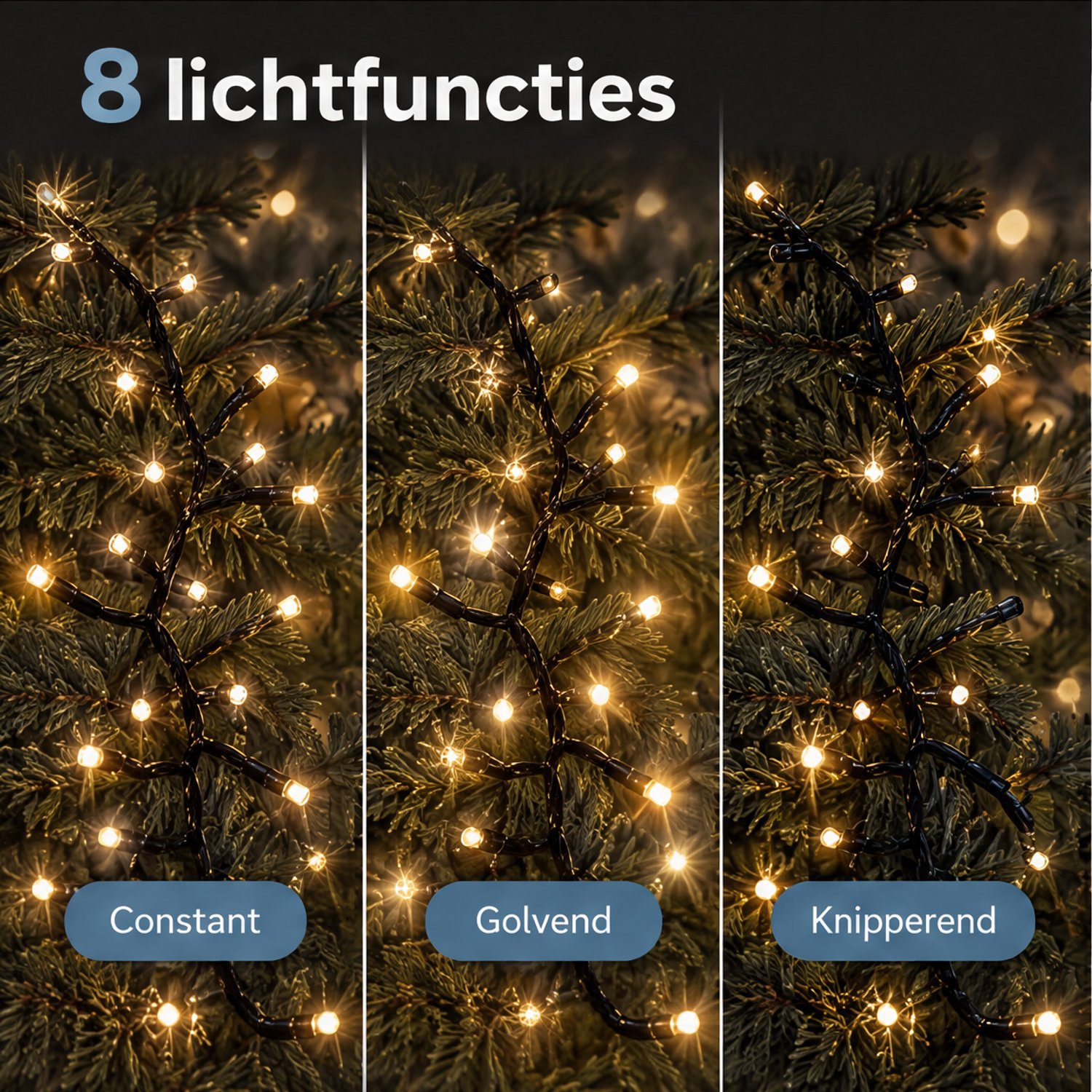 Cheqo® Kerstverlichting Twinkle 960 LED - 15 Meter - Warm Wit - Kerstboomverlichting - Kerstlampjes - Lichtsnoer - Feestverlichting - voor Binnen en Buiten - Sfeerverlichting met Timer - Lichtslinger - Fairy Lights - Kerstdecoratie – foto 5