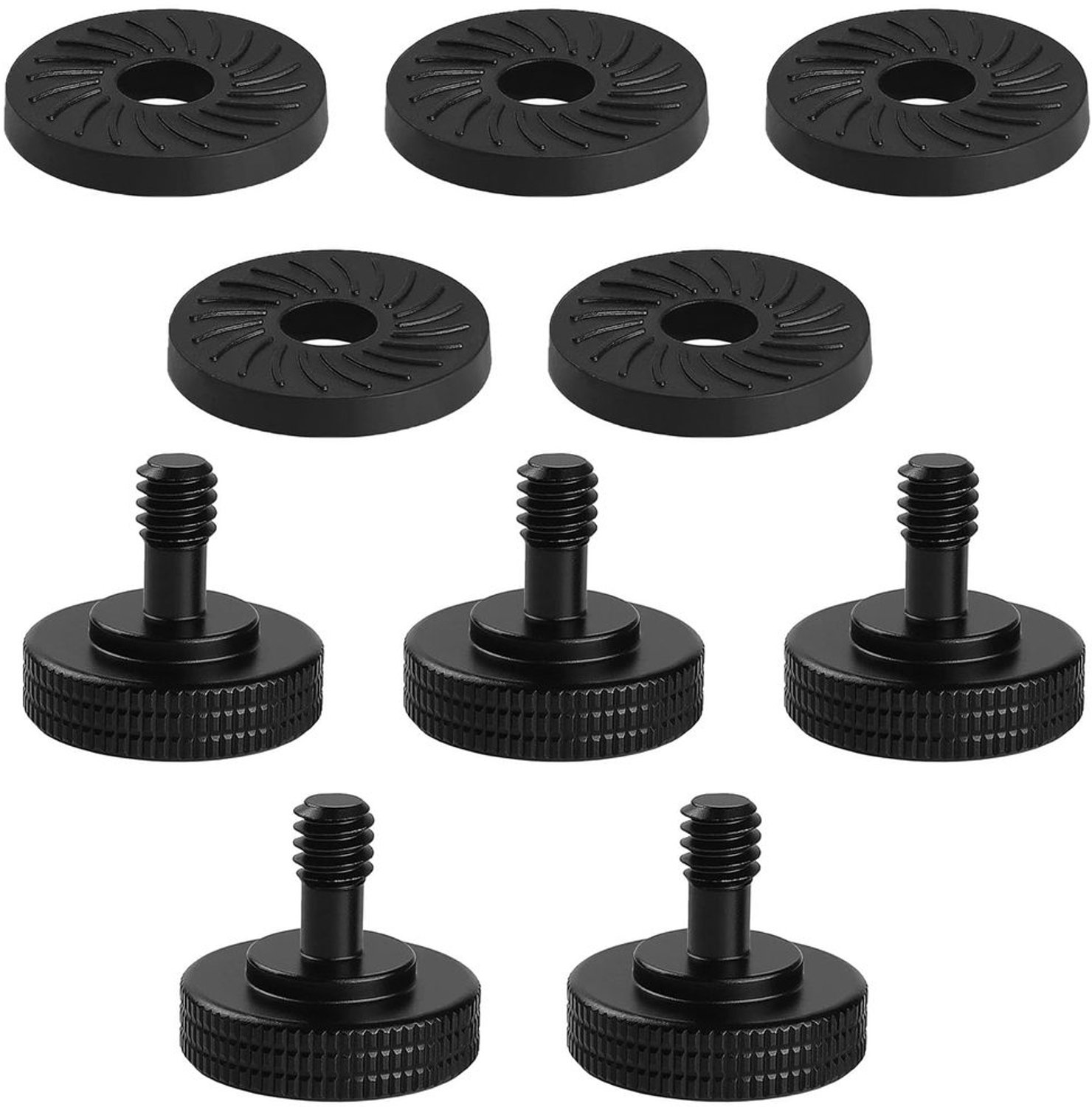 5 Stuks 1/4 Kartelschroef Camera Snelwisseladapter met Rubberen Pad
