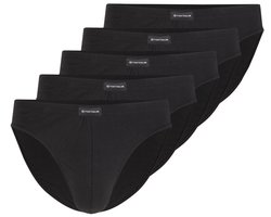 Tom Tailor - Katoenen slips in een set van 5 - Maat L/6 - black uni