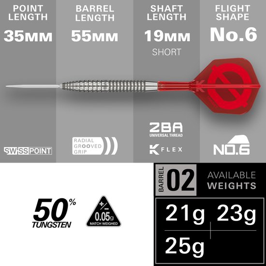 Target Darts GROUP O Steel Tip Dartset 25G - Barrel 02 van Target Darts — afbeelding 3